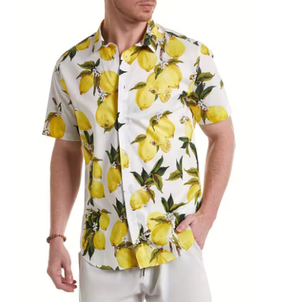 Chemise Hawaienne Citrons Fleuris