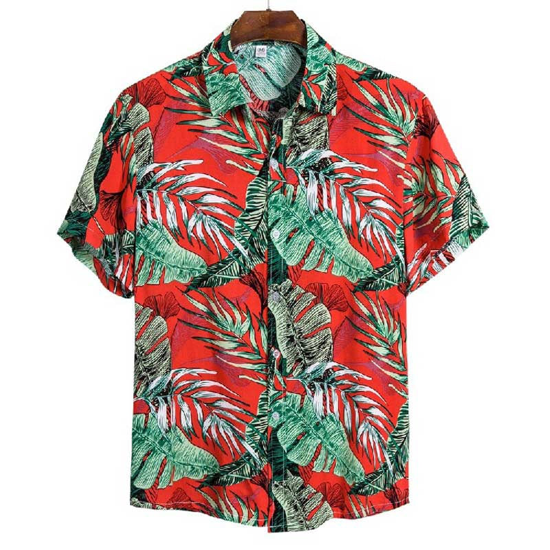 Chemise Hawaienne Rouge et Jungle