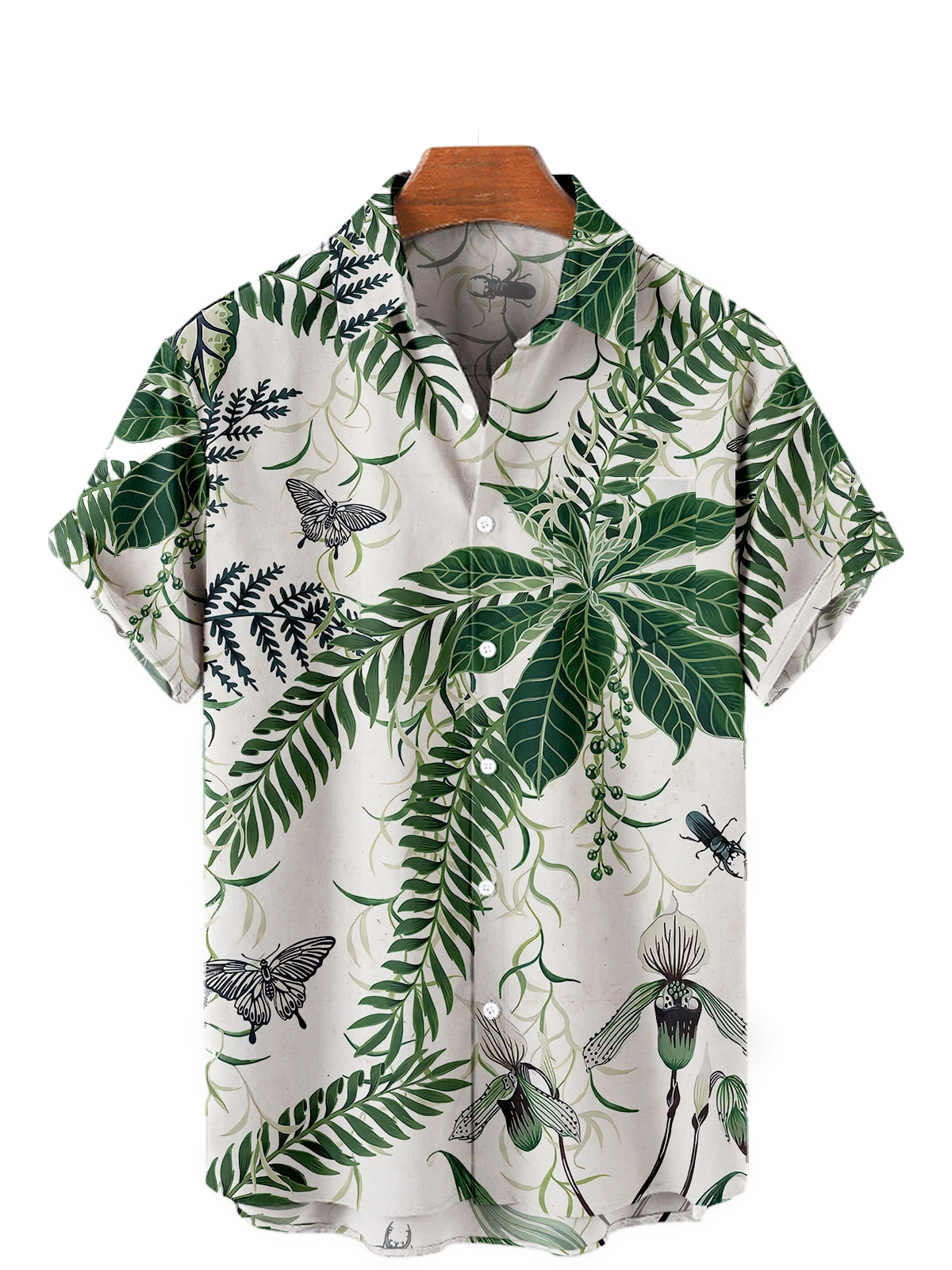 Chemise Hawaienne Papillons et Orchidées