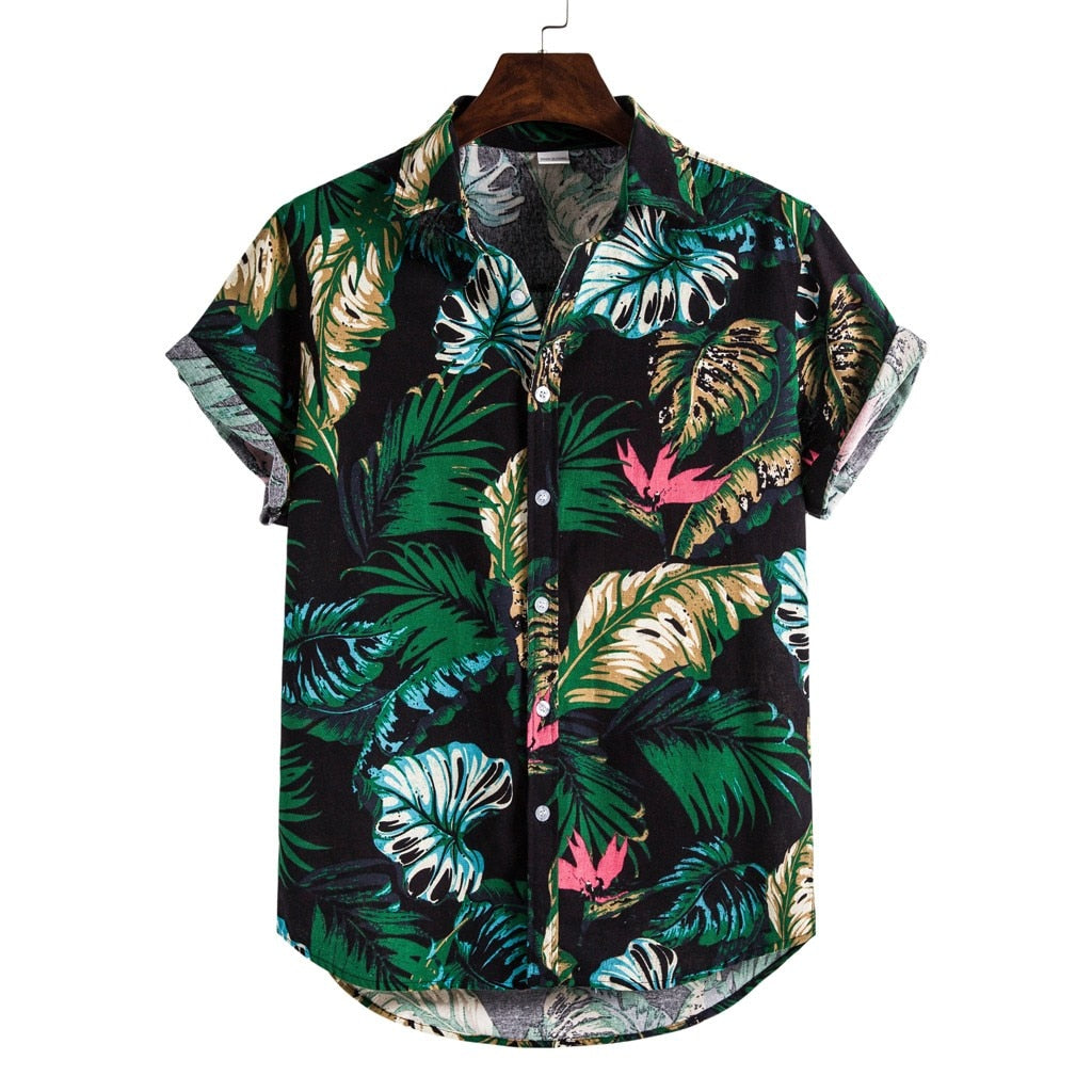 Chemise Hawaienne Jungle Nocturne <br> en Lin