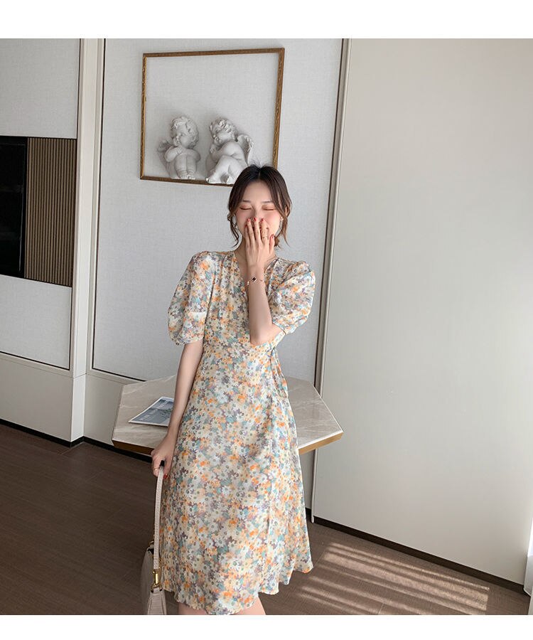 Robe Longue et Chic à Imprimé Fleuri