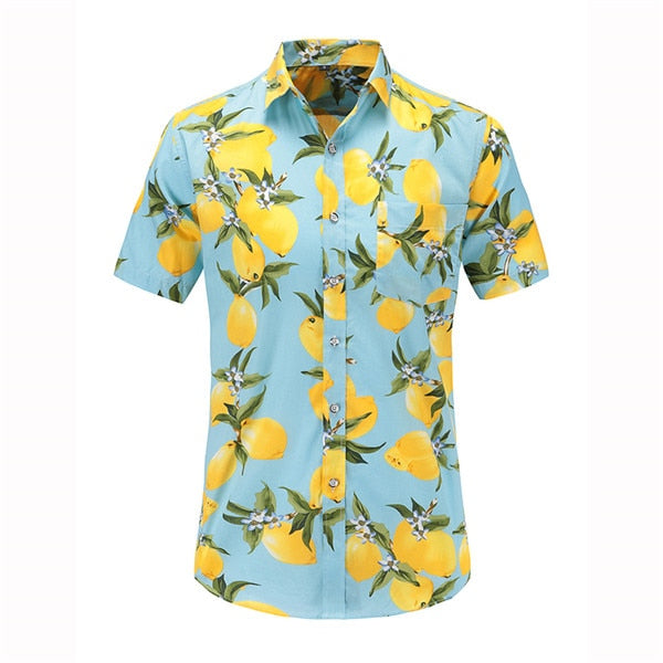 Chemise Hawaienne Citrons Fleuris