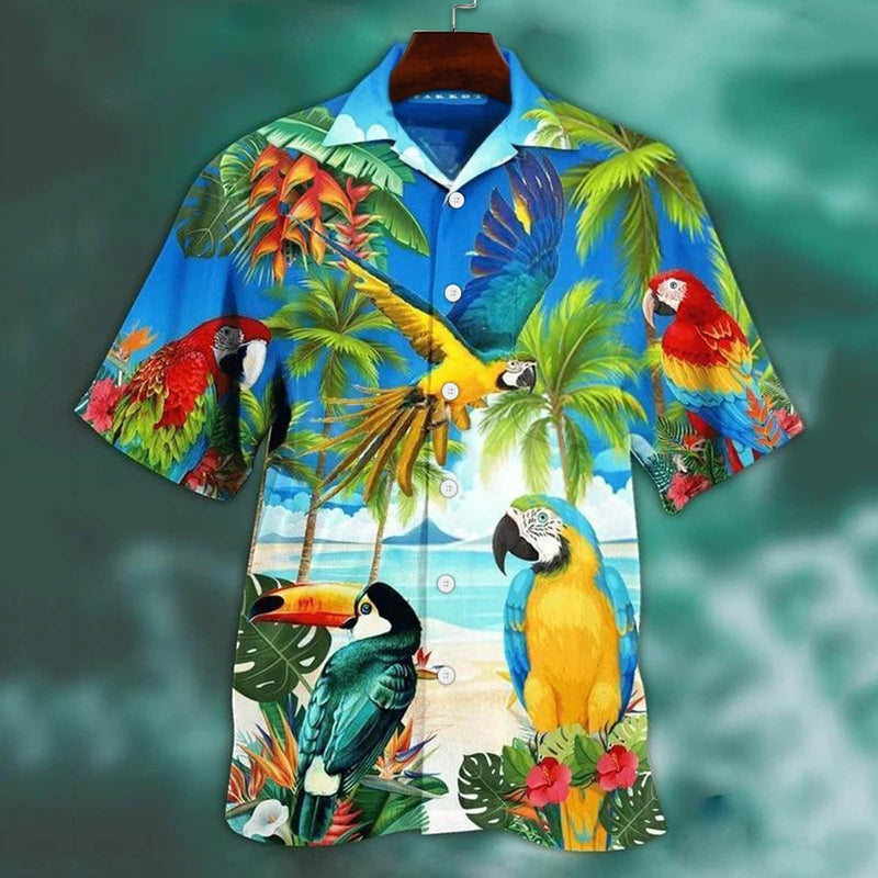 Chemise Hawaienne Perroquet Plage