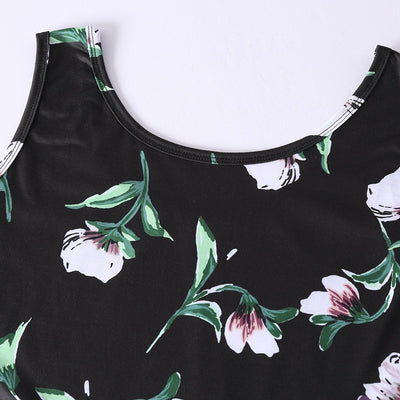 Robe Fleurie de Roses Blanches <br> Grandes Tailles
