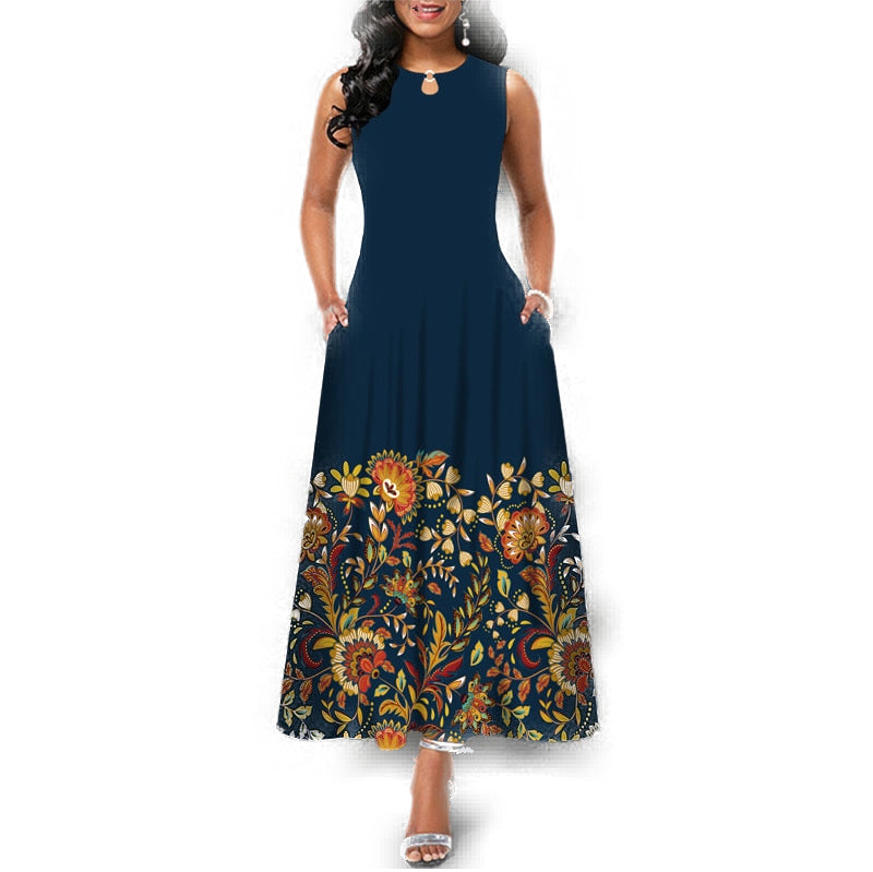 Robe Longue Jupon Fleuri